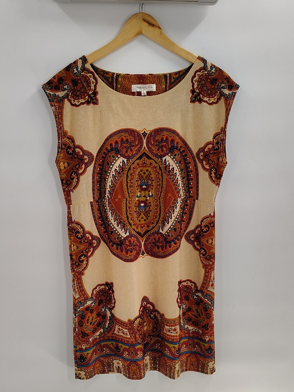 Oxford Circus Dress Size Large Brown Print Sleeveless Stretch